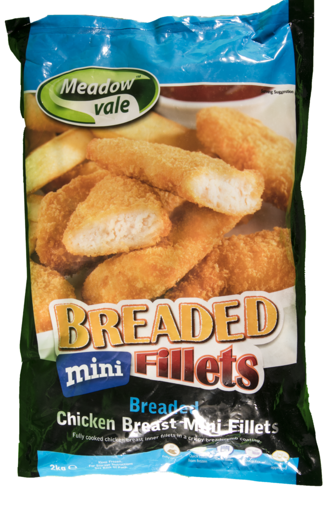 D-(Meadow Vale) Breaded Mini Fillets Strips 10X1KG - Caspian Food